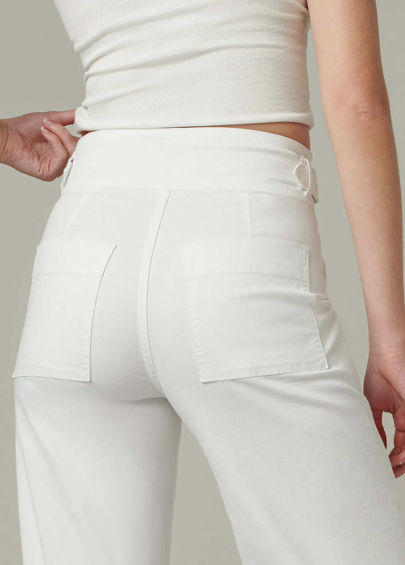 Wide Leg Sailor Pant with Double Buckle Detail