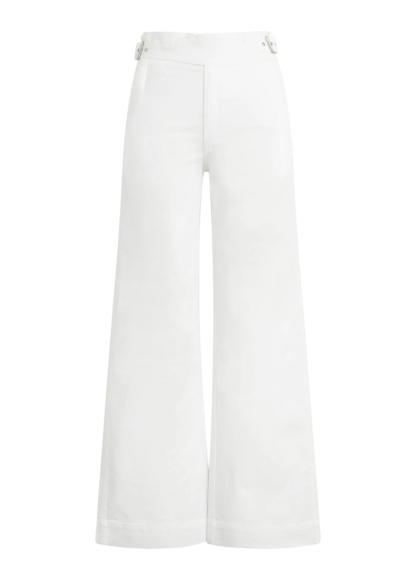Wide Leg Sailor Pant with Double Buckle Detail