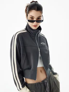 Top Zipper Mode Short Logo High Collar