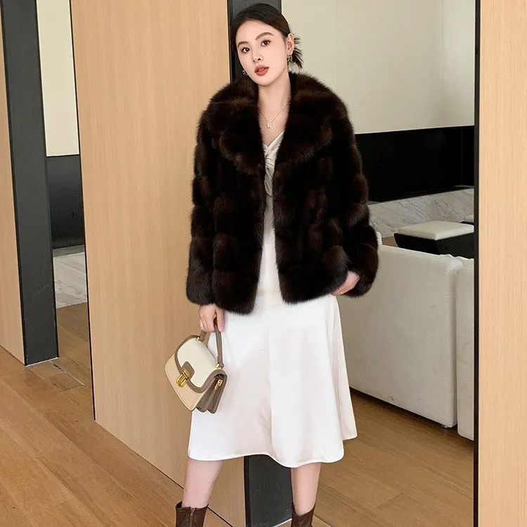 Trend4us Women's Chic Faux Fur Coat