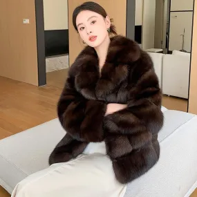 Trend4us Women's Chic Faux Fur Coat