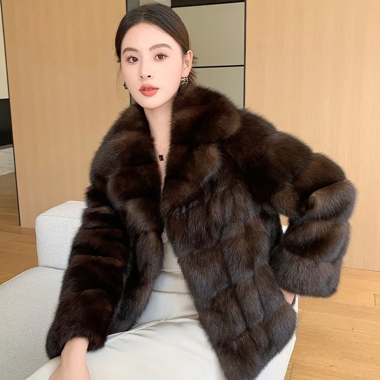 Trend4us Women's Chic Faux Fur Coat
