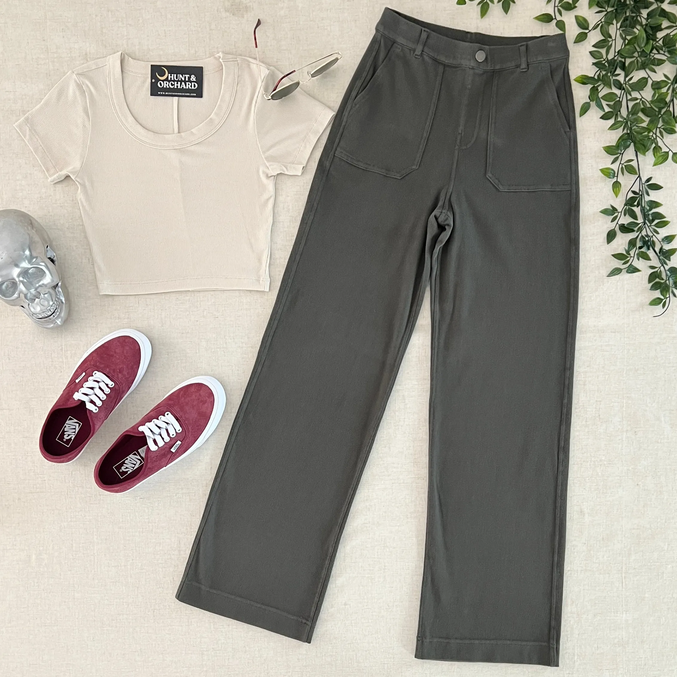 Ultimate Soft Stretch Wide Leg Pants - Olive