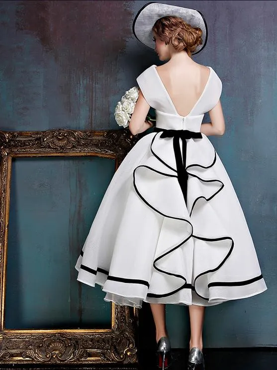 White A Line Homecoming dress Cheap Tulle  Homecoming Dress ER039