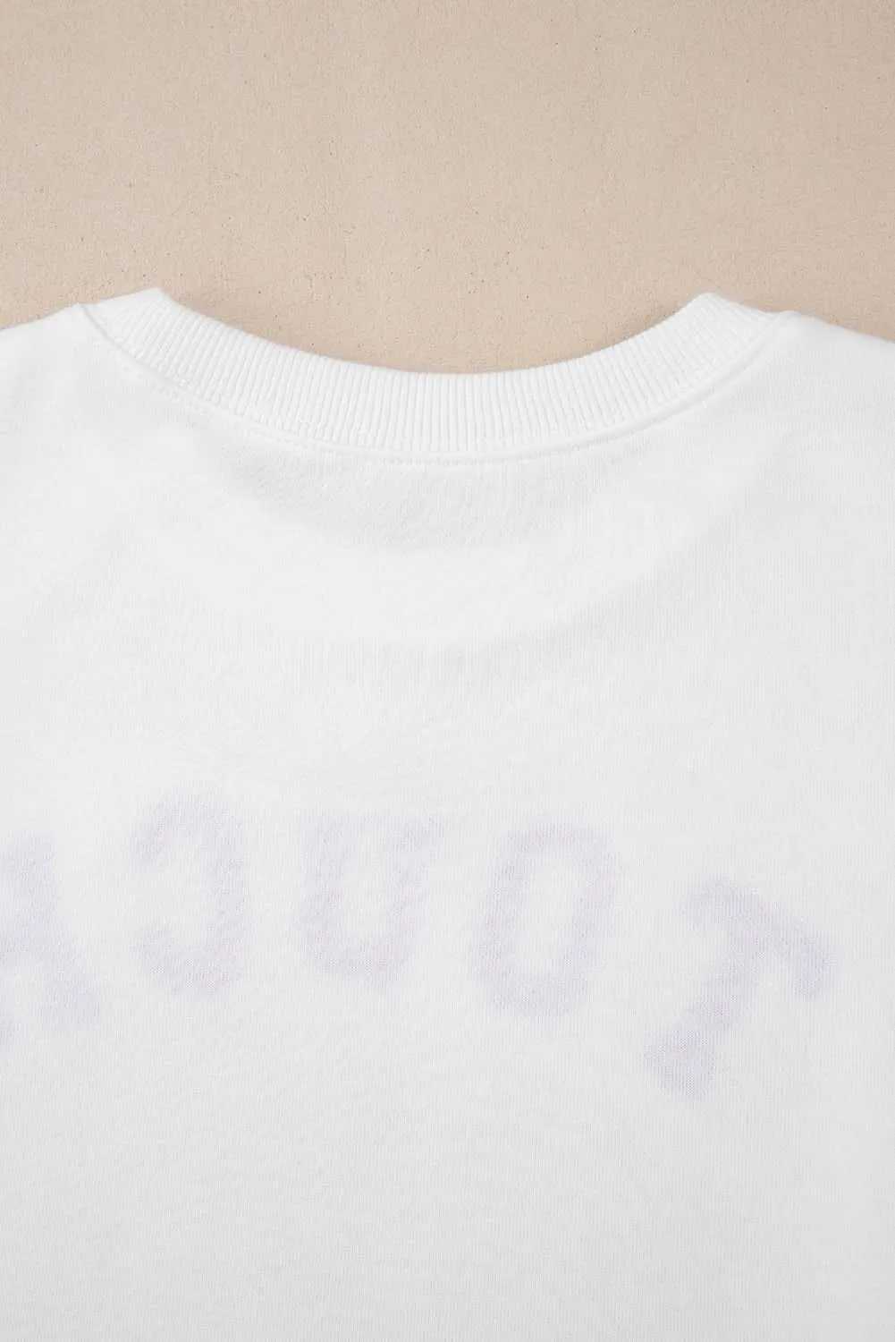 White TOUCH DOWN Football Graphic Pullover Sweatshirt