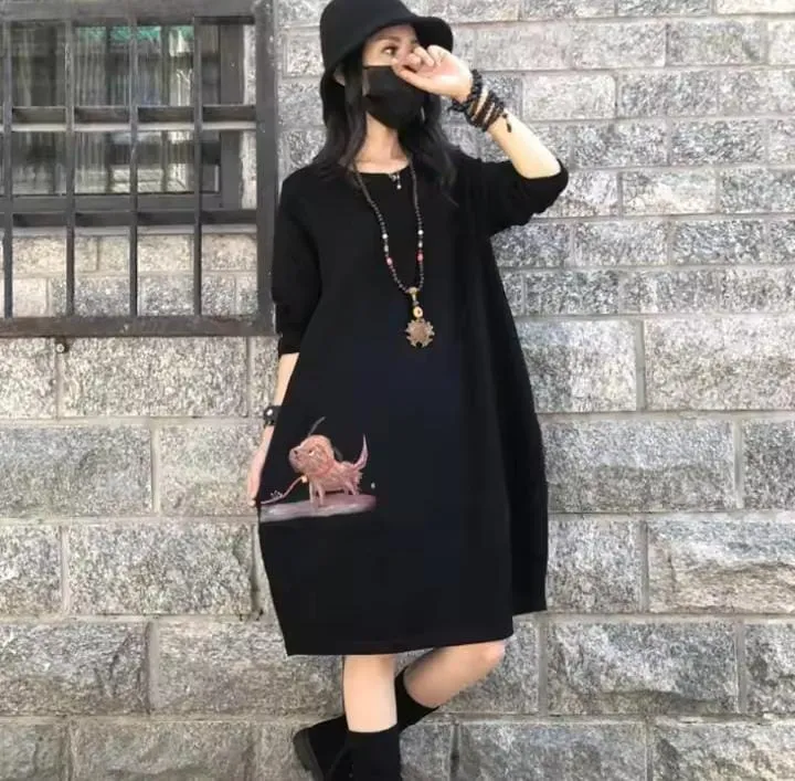 Women's  Midi Long Sleeve Dress   S2530845